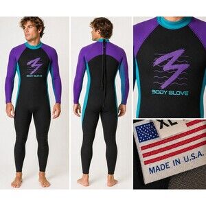 Body Glove Dual Exposure Wetsuit Men’s XL Purple Black Full Suit Surf Scuba...